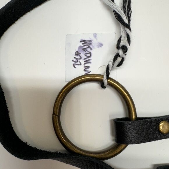 Leather Handmade Keychain Medium Length 17 inch Black NWT - Picture 2 of 11